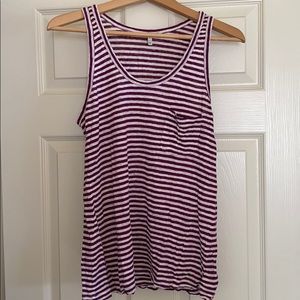 Joie linen tank top. Purple/off white stripe.